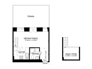 Prodej bytu 1+kk, Praha - Bubeneč, Korunovační, 32 m2