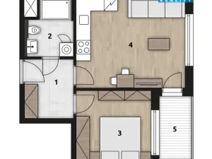 Pronájem bytu 2+kk, Praha - Hlubočepy, Fabiánové, 45 m2