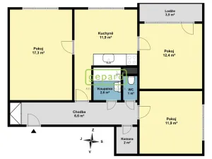 Prodej bytu 3+1, Nový Bor, Palackého, 65 m2