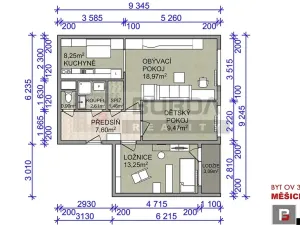 Prodej bytu 3+1, Měšice, 68 m2