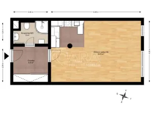 Pronájem bytu 1+kk, Praha - Prosek, Nad šestikopy, 36 m2