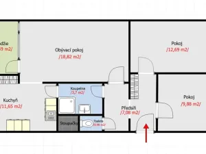 Prodej bytu 3+1, Praha - Kobylisy, Rajmonova, 70 m2