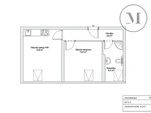Pronájem bytu 2+kk, České Budějovice, Novohradská, 42 m2