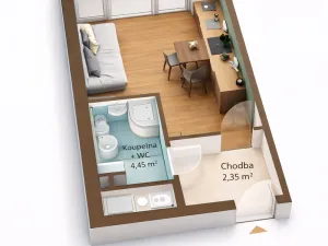 Prodej bytu 1+kk, Znojmo, 27 m2