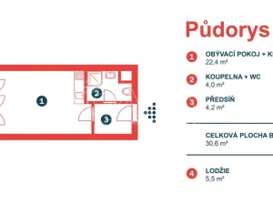 Pronájem bytu 1+kk, Praha, Poděbradská, 31 m2