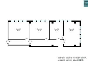 Pronájem kanceláře, Olomouc, Wellnerova, 26 m2