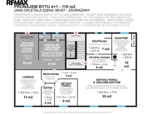 Pronájem bytu 4+1, Most, Jana Opletala, 110 m2