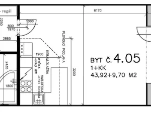 Pronájem bytu 1+kk, Olomouc, Peškova, 45 m2