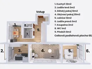 Prodej bytu 3+1, Most, Svážná, 68 m2