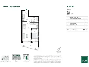 Prodej bytu 2+kk, Praha - Stodůlky, Nekonečného, 45 m2