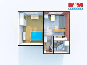 Pronájem bytu 1+1, Děčín - Děčín IX-Bynov, Kyjevská, 34 m2