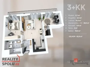 Prodej bytu 3+kk, Kladno - Kročehlavy, Bohumila Landy, 62 m2