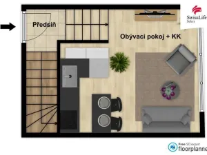 Pronájem bytu 2+kk, Praha - Hloubětín, Mezitraťová, 53 m2