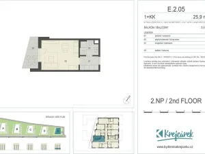 Pronájem bytu 1+kk, Praha - Libeň, 26 m2