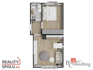 Pronájem bytu 2+kk, Liberec - Liberec I-Staré Město, nám. Žižkovo, 45 m2