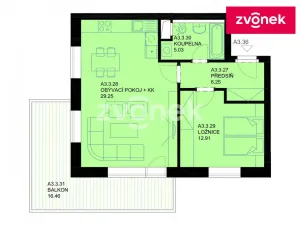 Pronájem bytu 2+kk, Uherské Hradiště, 53 m2