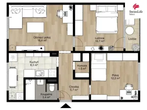 Prodej bytu 3+1, Plzeň, Baarova, 69 m2