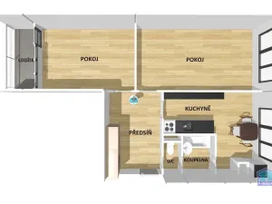 Pronájem bytu 2+1, Plzeň - Skvrňany, Terezie Brzkové, 63 m2