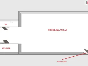 Pronájem obchodního prostoru, Hodonín, Dolní Valy, 150 m2