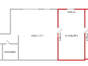 Pronájem kanceláře, Uherské Hradiště, 18 m2