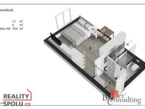 Pronájem bytu 1+kk, Pardubice - Zelené Předměstí, Rokycanova, 29 m2