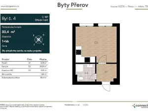 Pronájem bytu 1+kk, Přerov - Přerov I-Město, Husova, 30 m2
