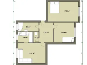 Prodej bytu 3+1, Horní Slavkov, Dlouhá, 65 m2