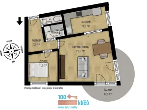 Pronájem bytu 2+1, Praha - Vysočany, Nepilova, 64 m2