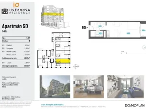 Pronájem bytu 1+kk, Brno, Hvězdová, 29 m2