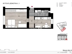 Pronájem bytu 1+1, Praha - Michle, Vokáčova, 47 m2