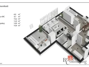 Prodej bytu 3+1, Trutnov - Poříčí, Voletinská, 61 m2