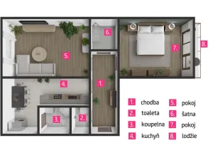 Pronájem bytu 2+1, Znojmo, MUDr. Jana Janského, 57 m2