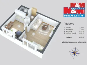 Prodej bytu 1+1, Rumburk, Matušova, 39 m2