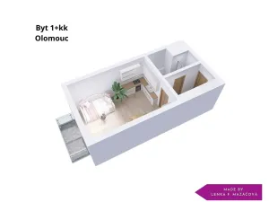 Pronájem bytu 1+kk, Olomouc, Edmunda Husserla, 29 m2