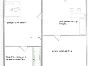 Pronájem bytu 3+kk, Mšeno, Mělnická, 41 m2