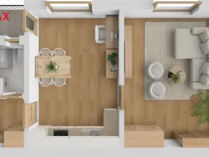 Pronájem bytu 2+kk, Hradec Králové, Bratří Čapků, 48 m2