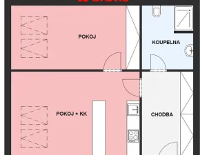 Pronájem bytu 2+kk, Brno - Veveří, Veveří, 45 m2