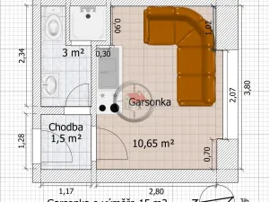 Pronájem bytu 1+kk, Třebíč - Horka-Domky, Václavské nám., 20 m2
