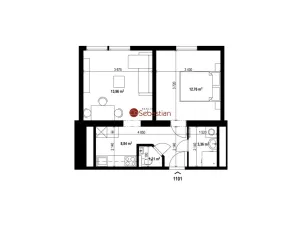 Pronájem bytu 2+1, Teplice - Trnovany, Antonína Sochora, 38 m2