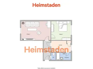 Pronájem bytu 2+1, Orlová - Poruba, Hornická, 51 m2