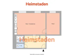 Pronájem bytu 2+kk, Ostrava - Poruba, Alšova, 42 m2
