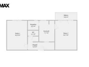 Pronájem bytu 2+1, Náměšť nad Oslavou, Husova, 50 m2