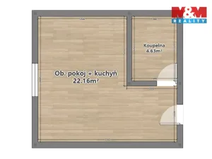 Pronájem bytu 1+kk, Domažlice - Město, Kostelní, 26 m2