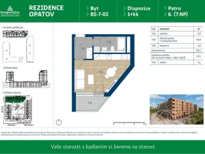 Pronájem bytu 1+kk, Praha - Chodov, Líbalova, 27 m2