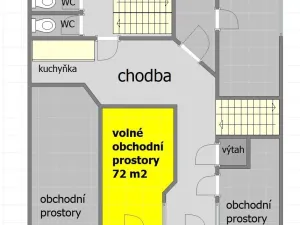 Pronájem obchodního prostoru, Nové Město nad Metují, Komenského, 72 m2