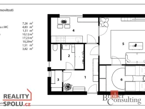Prodej bytu 2+1, Pardubice - Zelené Předměstí, Svobody, 51 m2