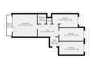 Pronájem bytu 3+1, Praha - Modřany, Platónova, 76 m2