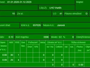 Prodej lesa, Janová, 7449 m2