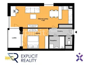Pronájem bytu 2+kk, Zlín, Křiby, 52 m2