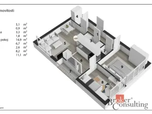 Prodej bytu 3+1, Hradec Králové - Pražské Předměstí, Gebauerova, 55 m2